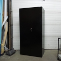 Global Black Adjustable 5 Shelf Metal Storage Cabinet, Locking